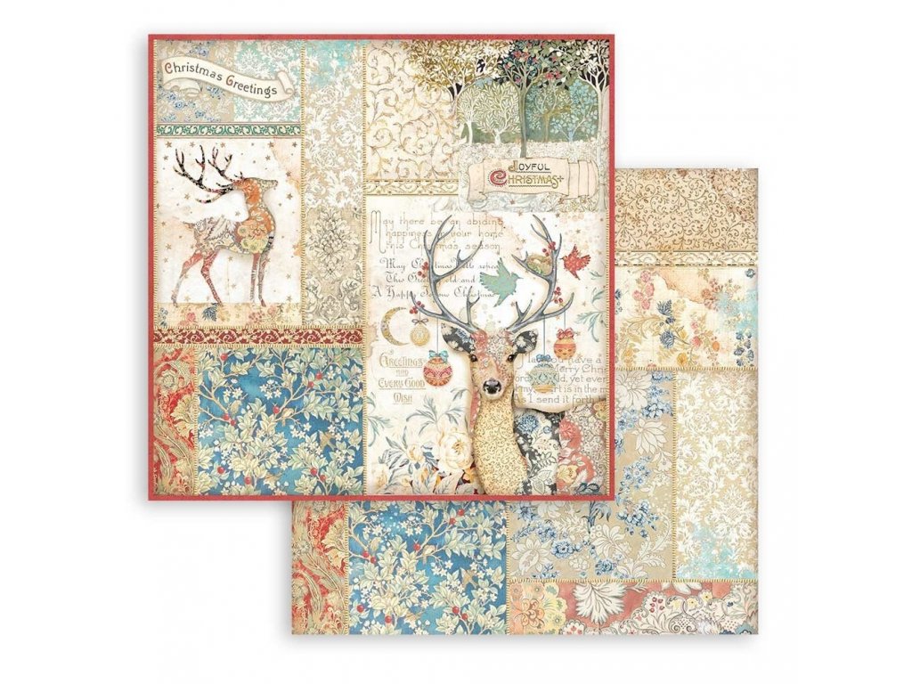 Sada papírů - Christmas Greetings 8"x8"