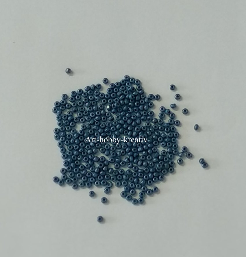 Charlotte Beads 8/0 - Modrá s bílým listrem, 5 g