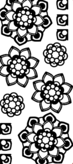 Obrysové samolepky - Mandala květina, bílá