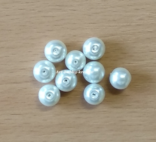 Bílé voskované perle, 10 mm
