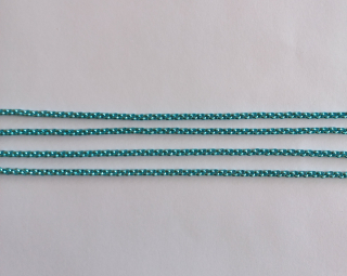 Řetízek - barva tyrkysová, 3 mm