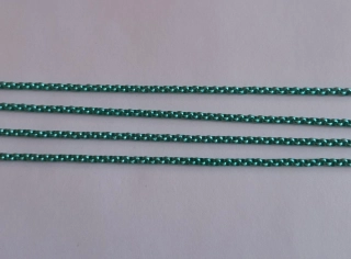 Řetízek - barva zelená, matná, 3 mm