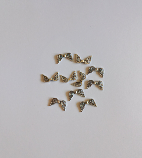 Mezičlánek - andělská křidélka stříbrná, 19 x 10 mm