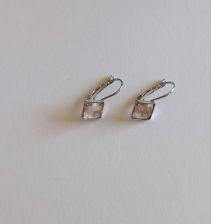 Náušnice Swarovski cheesboard - Crystal Silver Shade, 8 mm