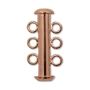 Třířadé zasouvací  zapínání, barva měděná, 22 mm