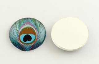 Kabošon feather - Sky blue, 12 mm