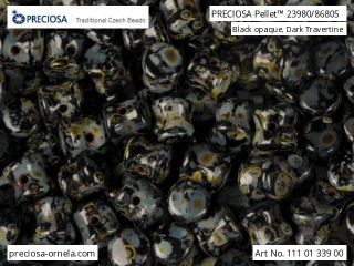 Pellete - Black opaque, Dark Travertine, 50 ks